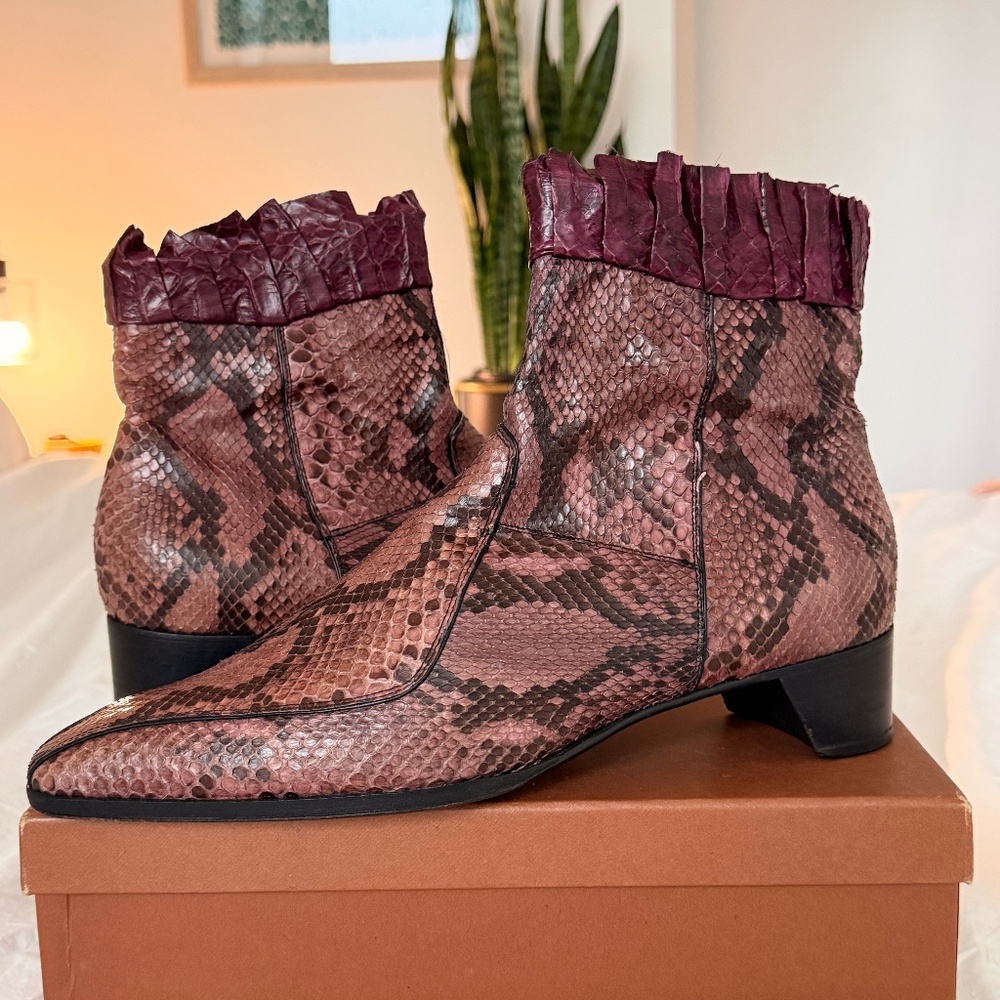 Vintage Prada Python Booties, Size EU40 - Picture 1 of 4